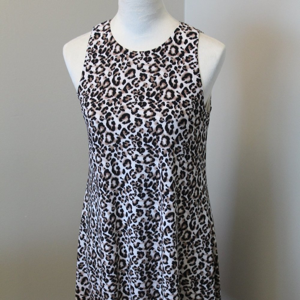 Anne Klein Fit and Flare Leopard Print Dress, Size 4